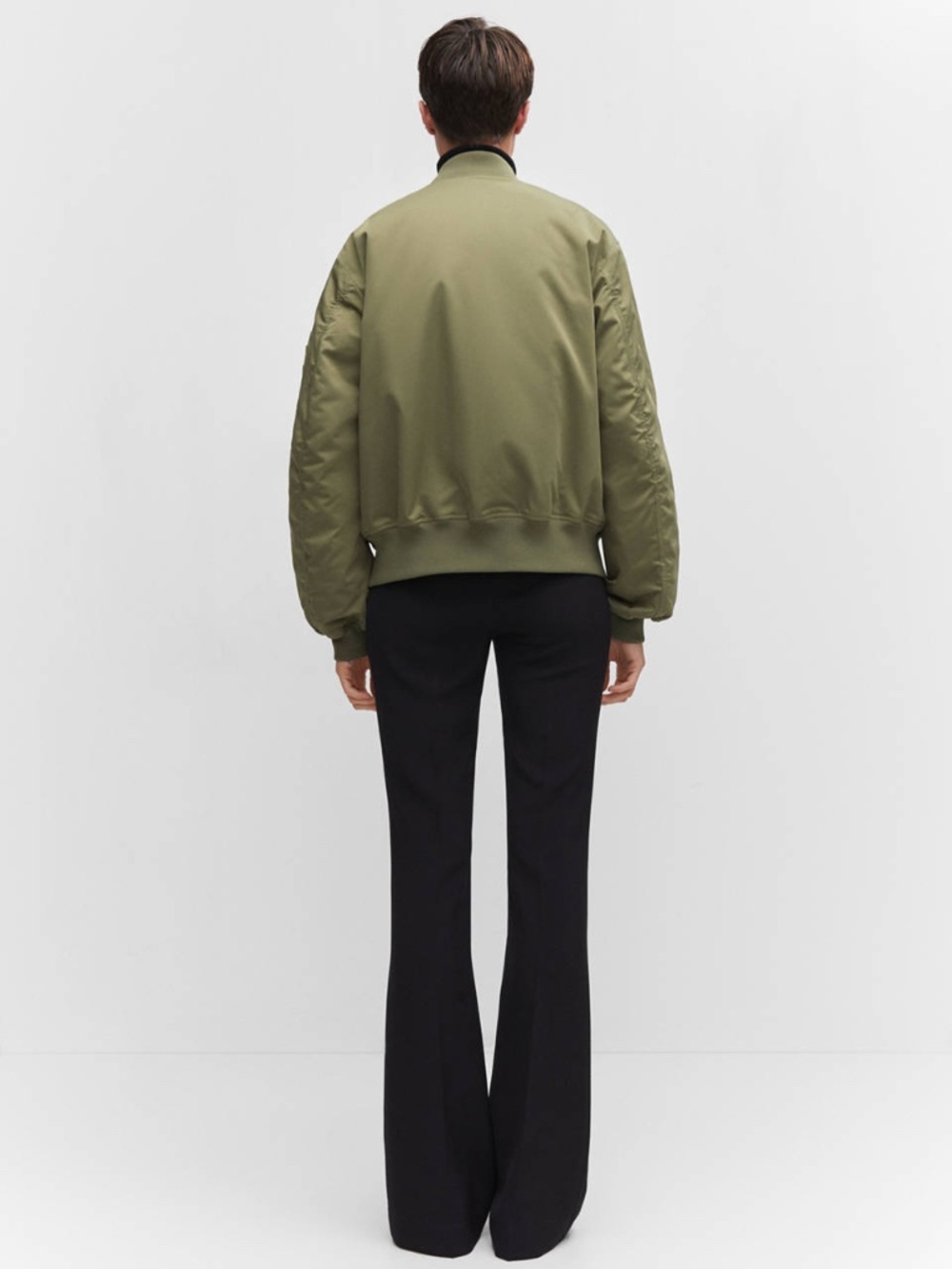 mango | oversized jacket bomber | crew neck | olive | us xxl - Picture 8 of 12